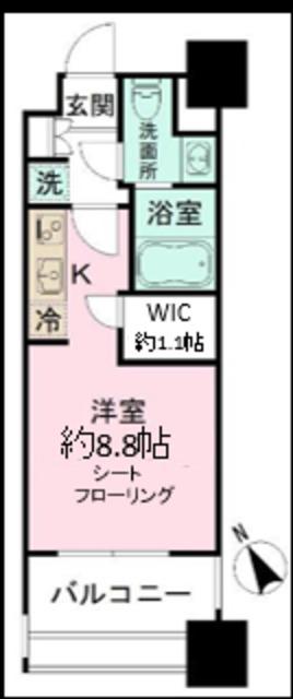 パークアクシス福岡県庁前(ワンルーム/8階)の間取り写真