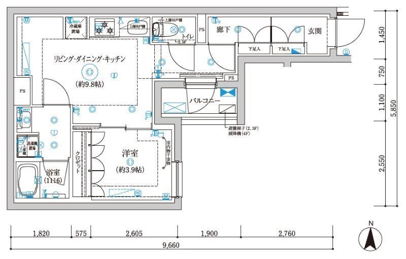 セジョリ東陽町II(1LDK/2階)の間取り写真