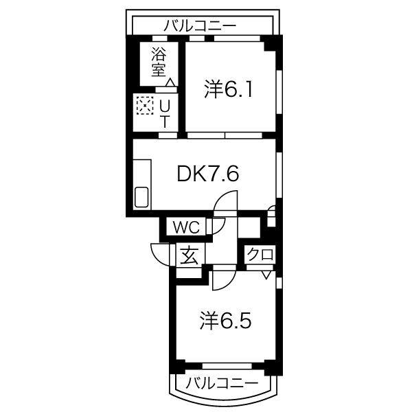 ドリームハイツ南堀越(2DK/3階)の間取り写真