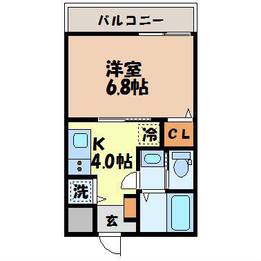 ヒルズ HARADA(1K/2階)の間取り写真
