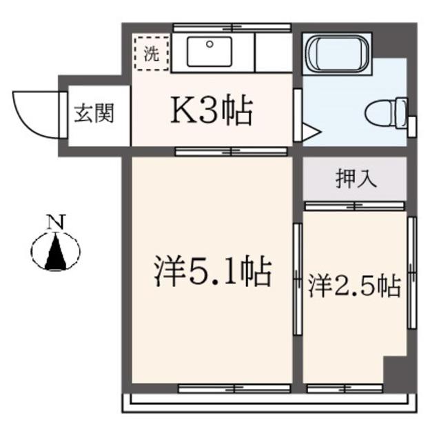 小梅マンション(2K/1階)の間取り写真
