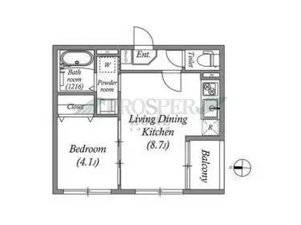 ハーモニーテラス小路東VII(1LDK/2階)の間取り写真