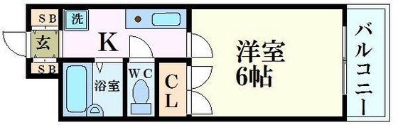グレース国泰寺(1K/3階)の間取り写真