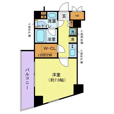 ディアレイシャス落合南長崎(1K/4階)の間取り写真