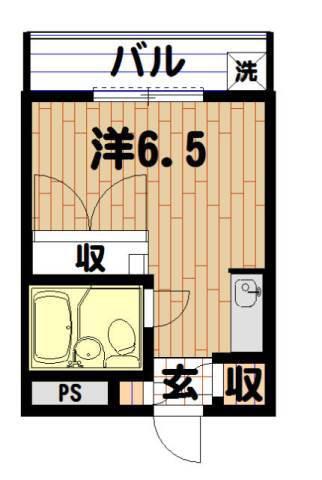 ユースフル南林間(ワンルーム/4階)の間取り写真