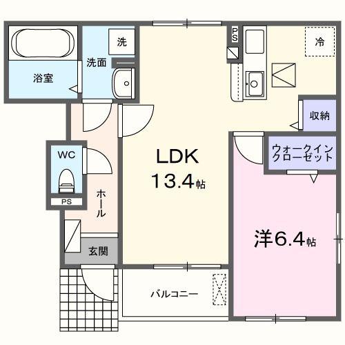ユニヴェール(1LDK/1階)の間取り写真