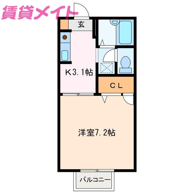 セフィラ江島(1K/2階)の間取り写真