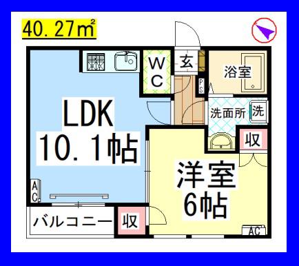 AF ヘーベルメゾンヴェール(1LDK/1階)の間取り写真