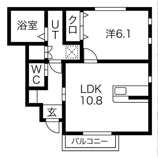 DI AMANT DEUX棟(1LDK/1階)の間取り写真