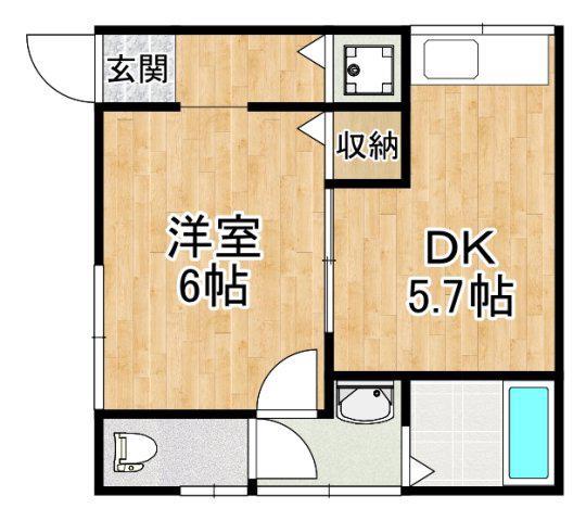 サニーハイツ(1DK/1階)の間取り写真