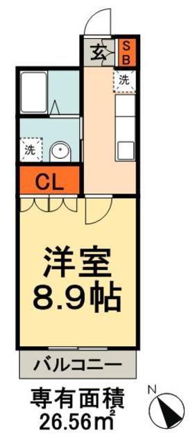 Y.CAMPHRIER(1K/3階)の間取り写真