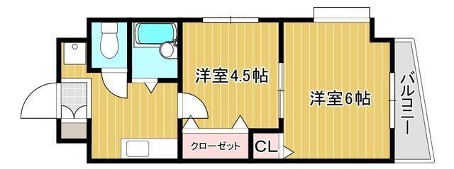 ロイヤルM(2K/4階)の間取り写真
