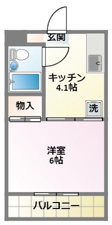 ミモザハイム(1K/1階)の間取り写真