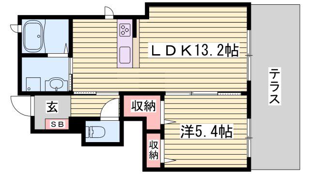 メゾン ラ・ソルピア A棟(1LDK/1階)の間取り写真