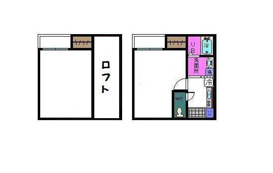 SQUARE STYLE(1K/1階)の間取り写真