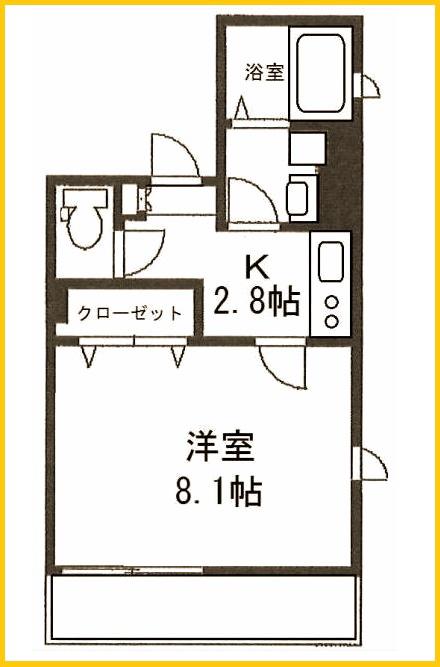 FIELD VILLAGE 横濱(1K/2階)の間取り写真