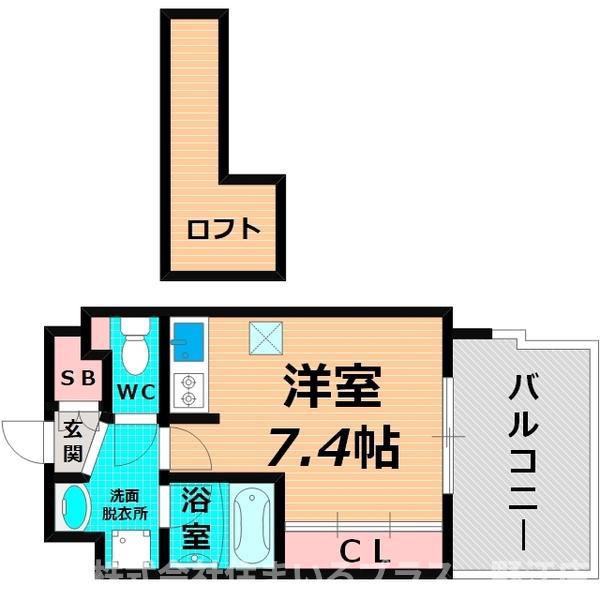 ヴィラレスト(ワンルーム/6階)の間取り写真