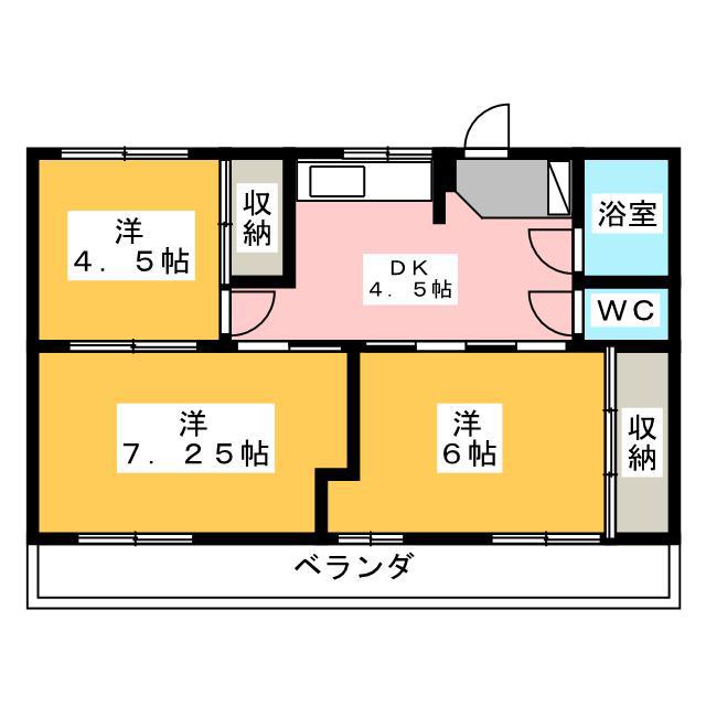 オレンジハイツ(3DK/1階)の間取り写真