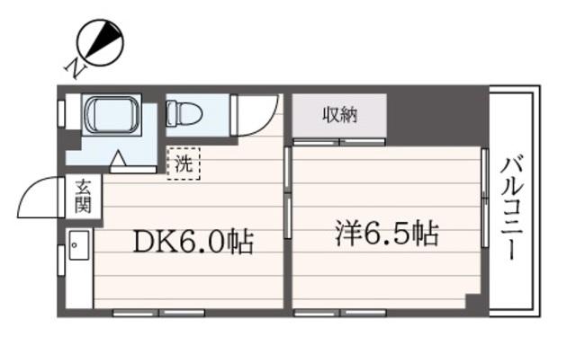 グリーンハイツ(1DK/4階)の間取り写真