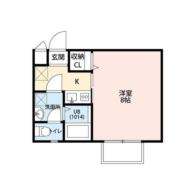 アムールシュシュII(1K/2階)の間取り写真