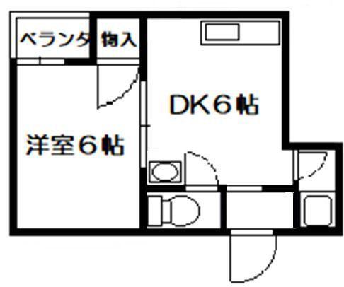 ルールマンション(1DK/4階)の間取り写真
