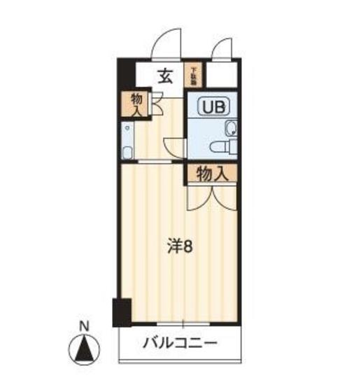 アルファ大供(1K/5階)の間取り写真