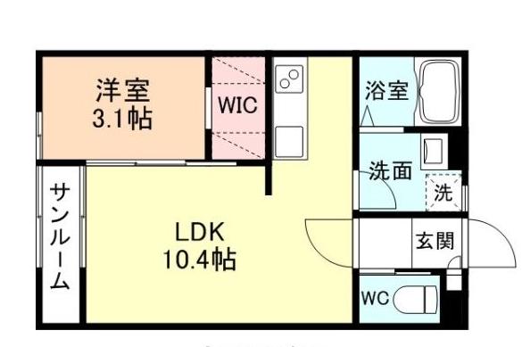FELICE二俣新町A棟(1LDK/1階)の間取り写真