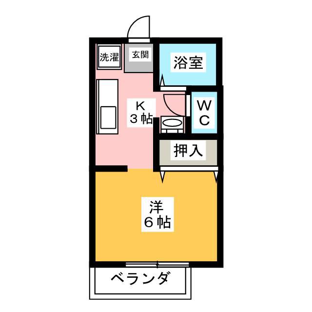 アーバン松井D(1K/2階)の間取り写真