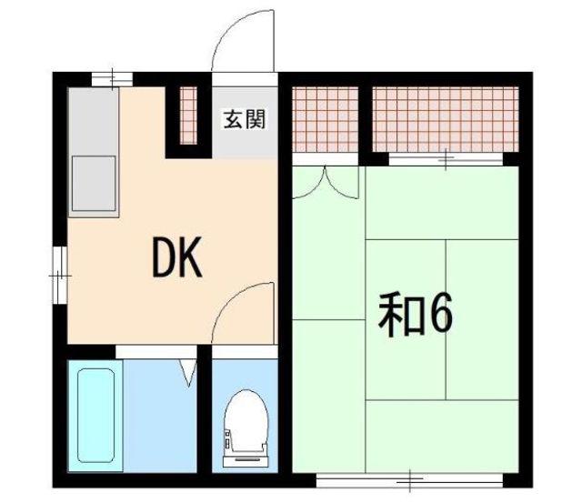 メゾン宇田川(1DK/1階)の間取り写真