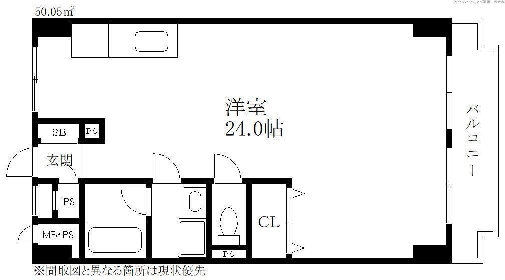 シャンボール赤坂(ワンルーム/10階)の間取り写真