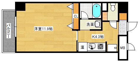 メゾン富士見町(1K/3階)の間取り写真