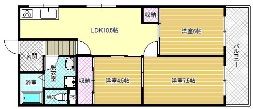 シャインエメラルド(3LDK/1階)の間取り写真