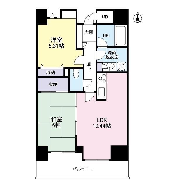 ジ・アパートメント・ヒルトップ中野(2LDK/4階)の間取り写真