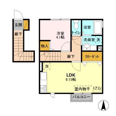 CREATION(1LDK/2階)の間取り写真