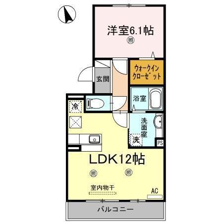 サンヒルズ伏石(1LDK/1階)の間取り写真