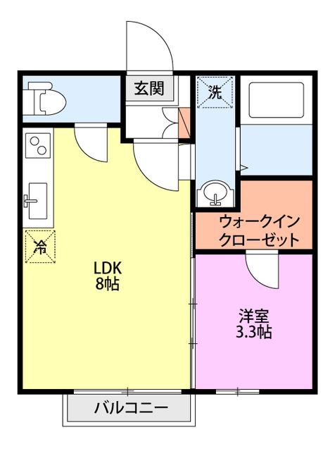 サンライズ(1LDK/2階)の間取り写真