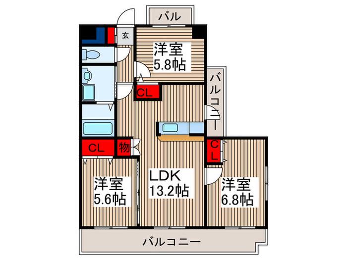 エトワール(3LDK/2階)の間取り写真