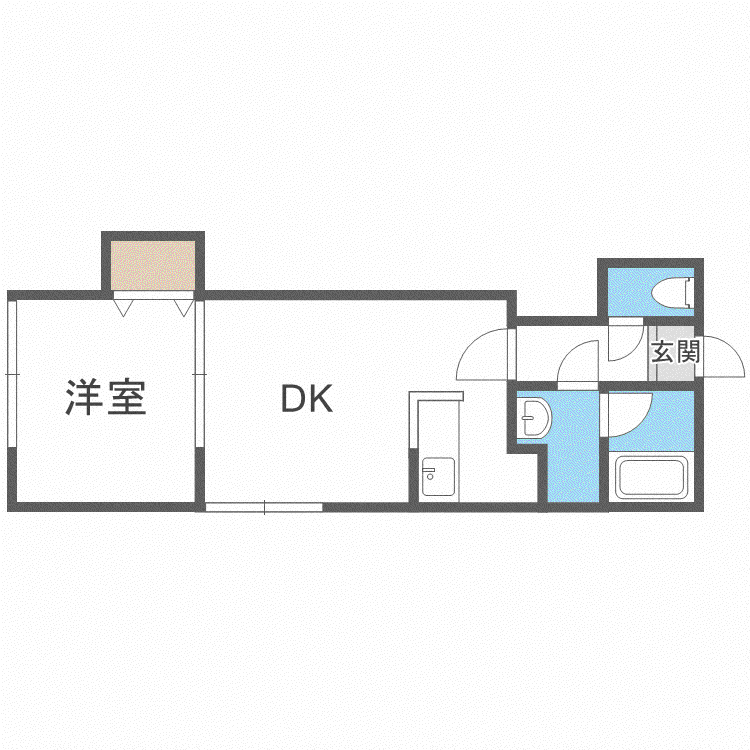 アイ・タウン八番館(1DK/2階)の間取り写真