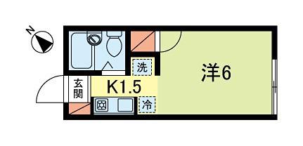 Kホームズ(1K/1階)の間取り写真