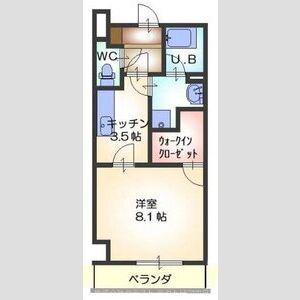 ハイトピア四日市(1K/4階)の間取り写真