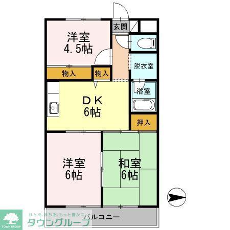 長瀬第三マンション(3DK/3階)の間取り写真