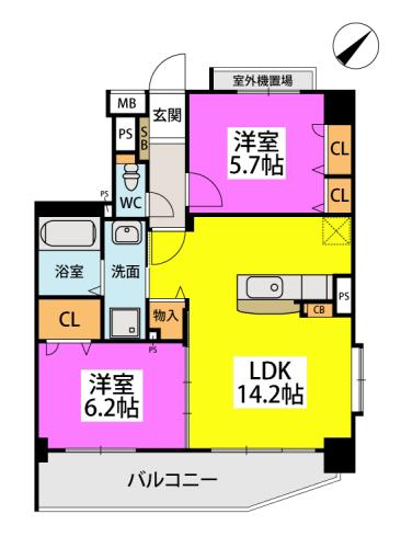 アーバンヴィラ(2LDK/3階)の間取り写真