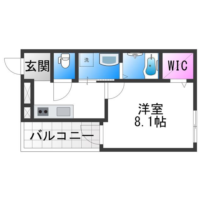 フジパレス今川公園東II番館(1K/3階)の間取り写真