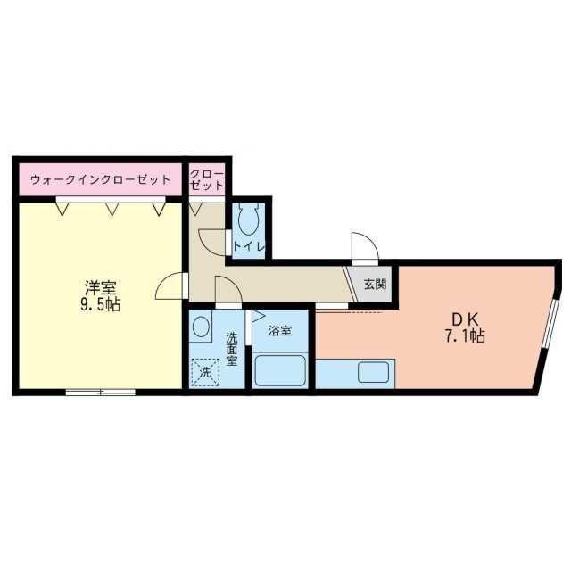 第1匠優ビル(1DK/4階)の間取り写真