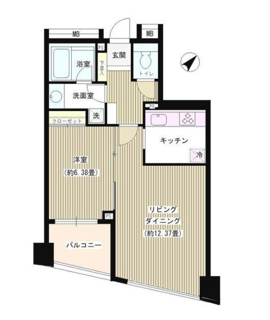 パトリス26(1LDK/5階)の間取り写真