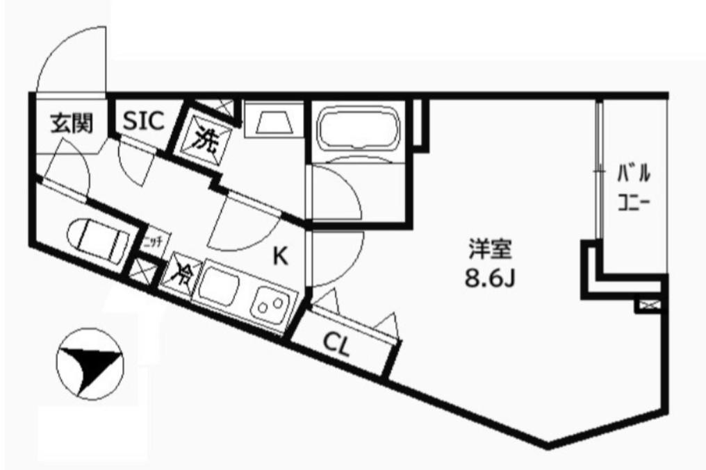 CREAL常盤台(1K/1階)の間取り写真