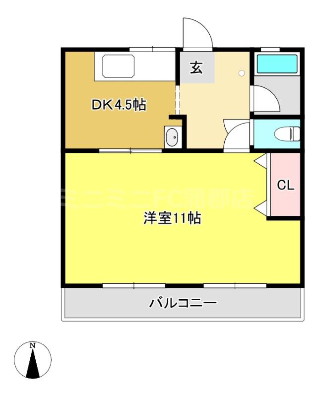 コーポ近藤A棟(1DK/1階)の間取り写真