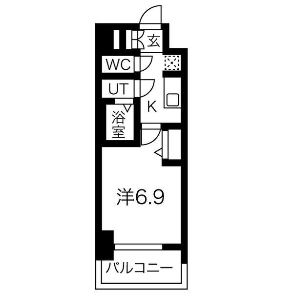 メイクスアート太閤通(1K/4階)の間取り写真