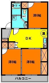 サンライズ高陽(3DK/1階)の間取り写真