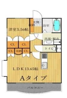 ブランドール(1LDK/1階)の間取り写真